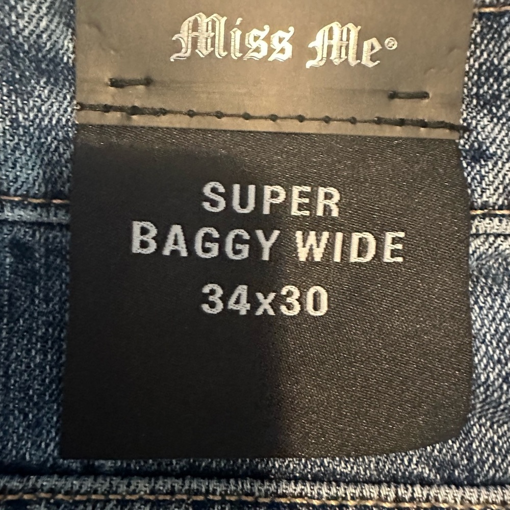 Miss Me Blue Denim Jeans super baggy wide - Picture 9 of 9